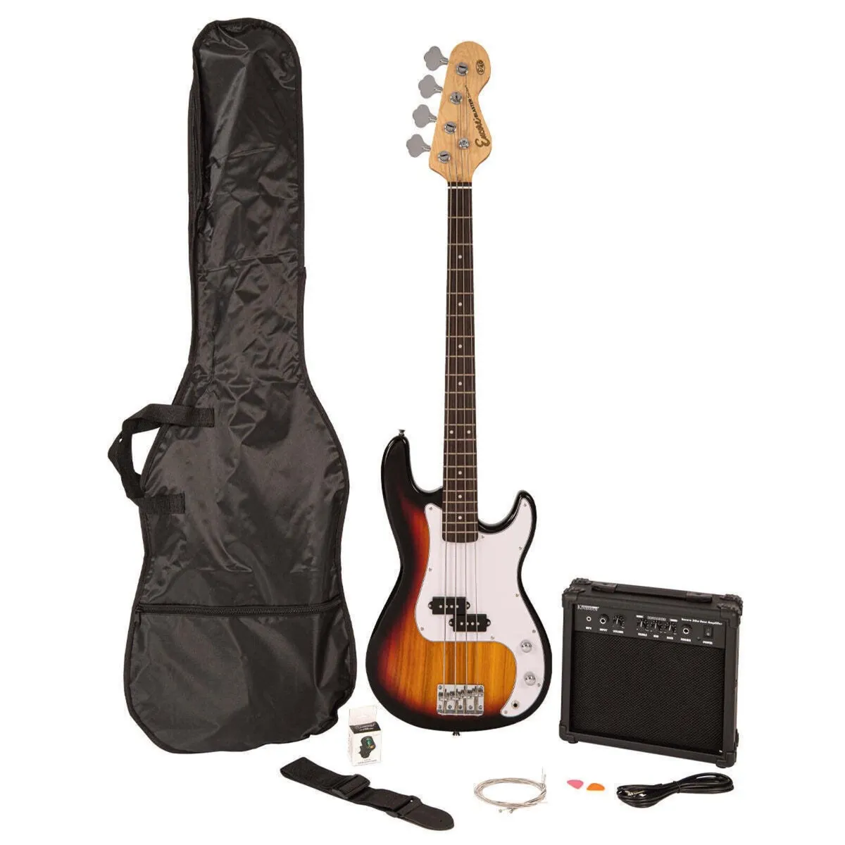 Bass Guitar Pack Amp, Strap, Cable, Case and Tuner - Image 1