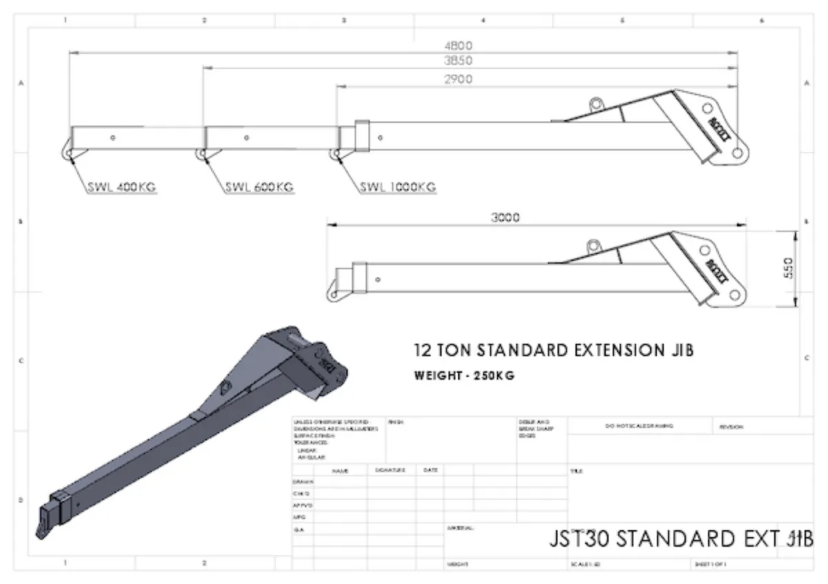 10-14t  Extension Jib/Arm for excavator - Image 3