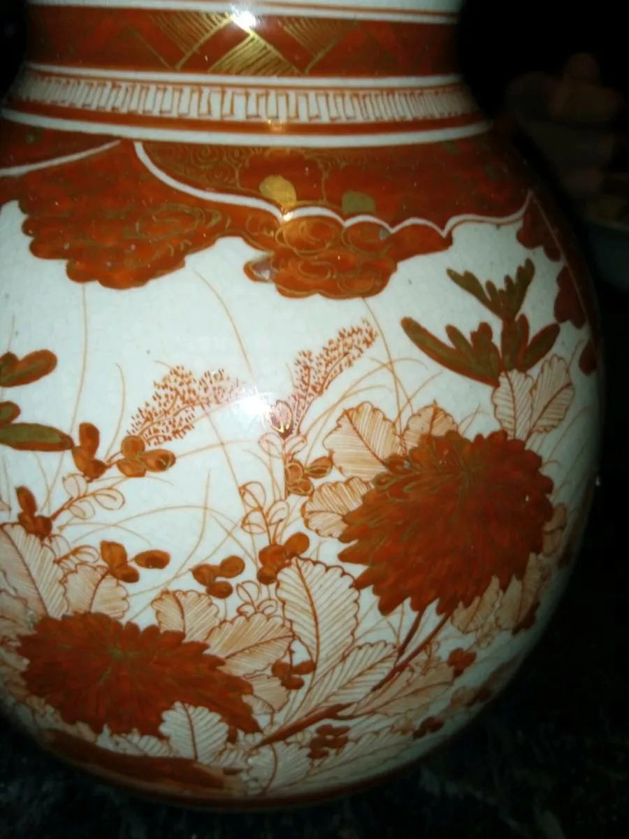 19th century double gourds Kutani vase - Image 2