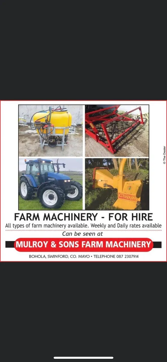 HIRE FARM MACHINERY at Mulroy farm machinery - Image 1