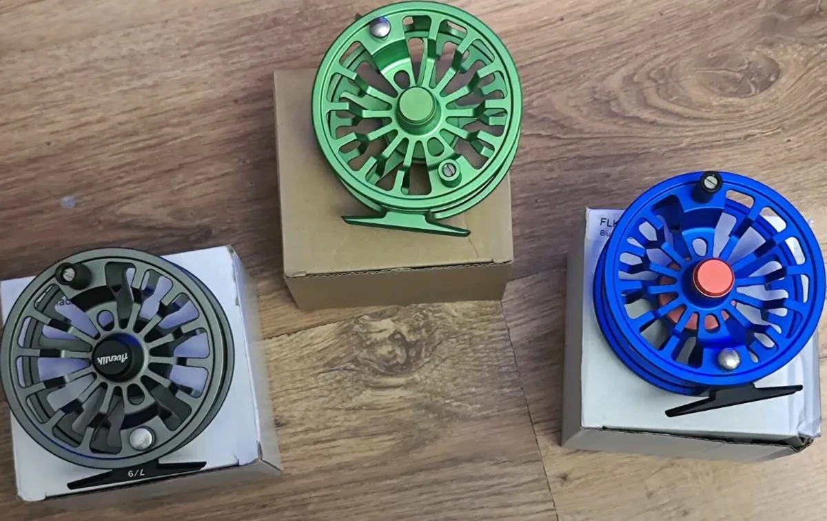 Fly fishing reels 7/9 wt green blue & gunmetal new for sale in Co. Donegal  for €50 on DoneDeal