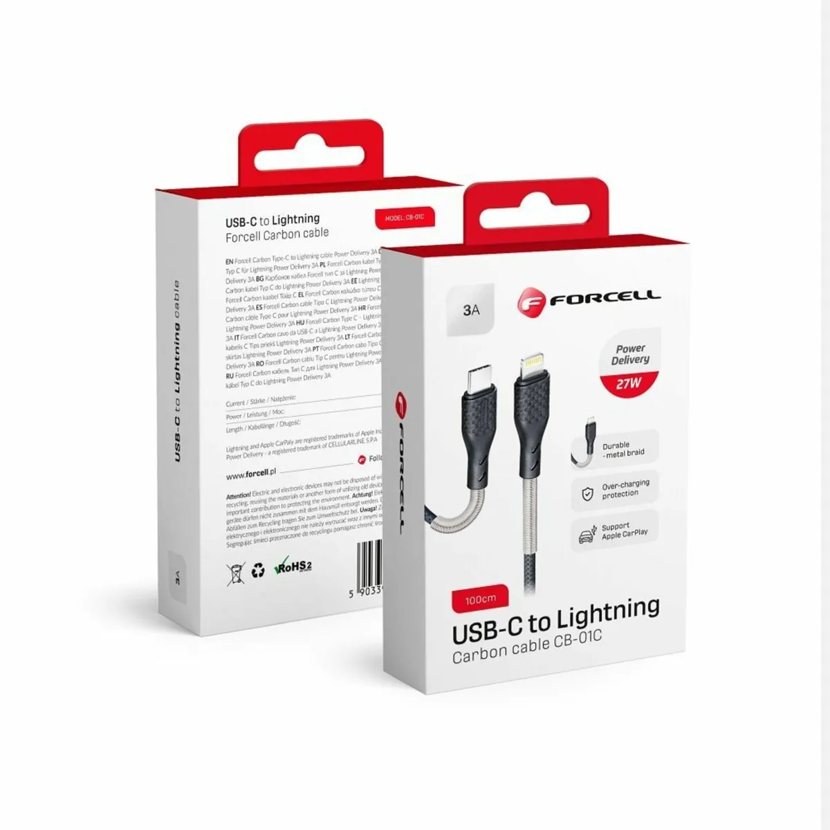 FORCELL Charging Cable Type C to Lightning PD27W - Image 1