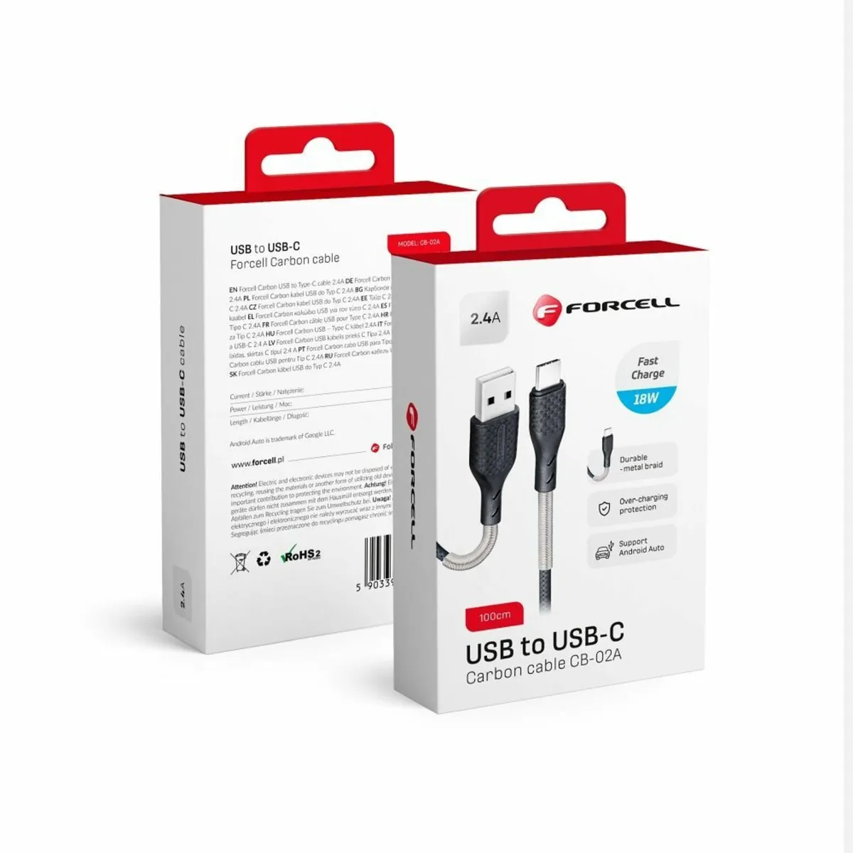 FORCELL Charging Cable USB to Type C 18W - Image 1