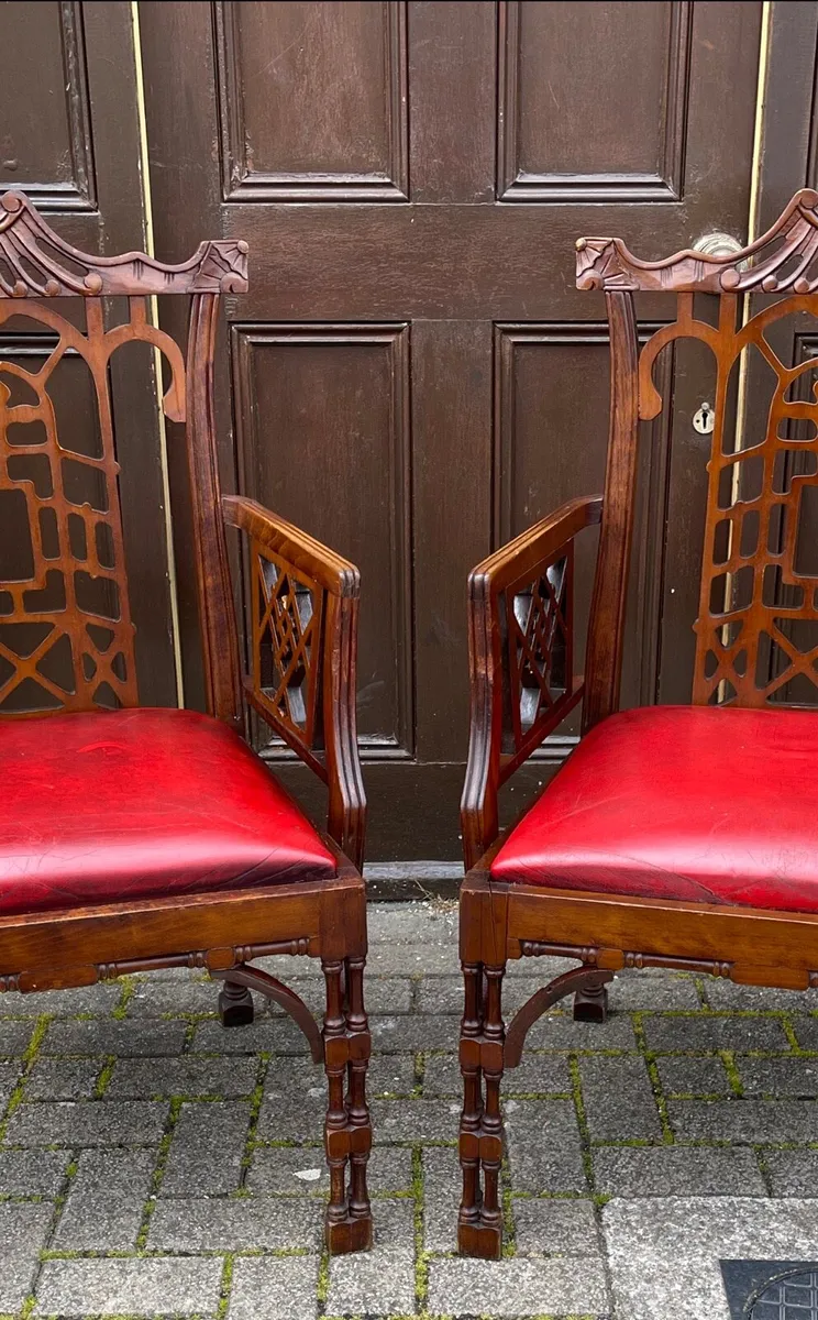 Pair of Chippendale armchairs mahogany