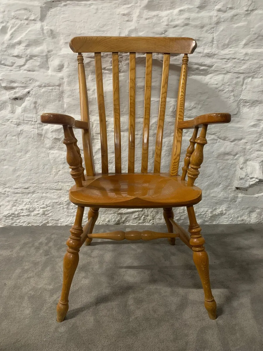 Vintage high back country house armchair. - Image 2