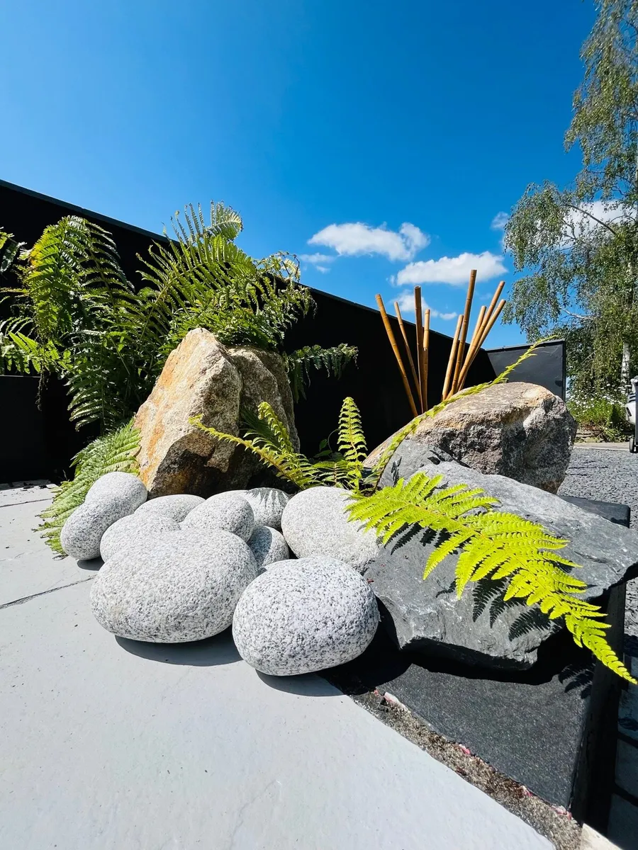 Memorial stones, polished grave pebbles, slate. - Image 3