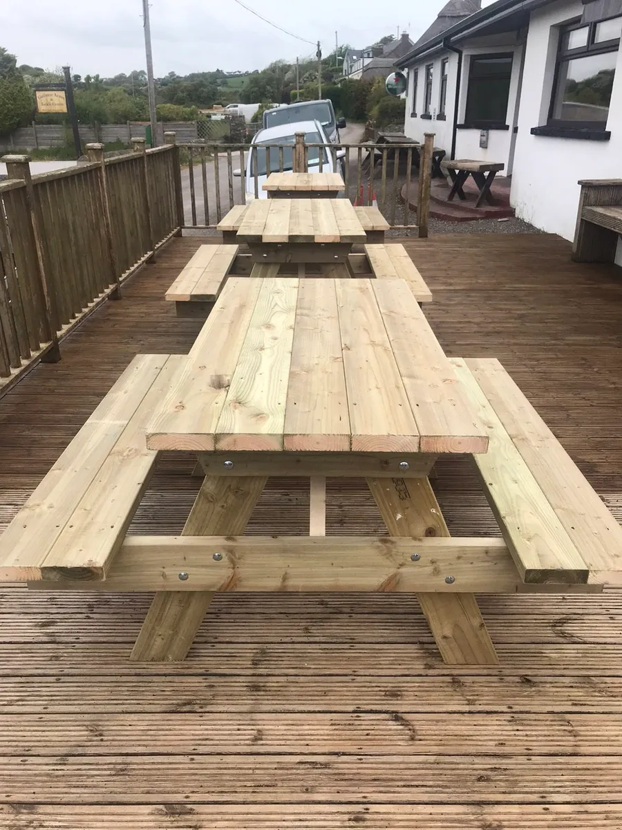 Beautiful picnic benches