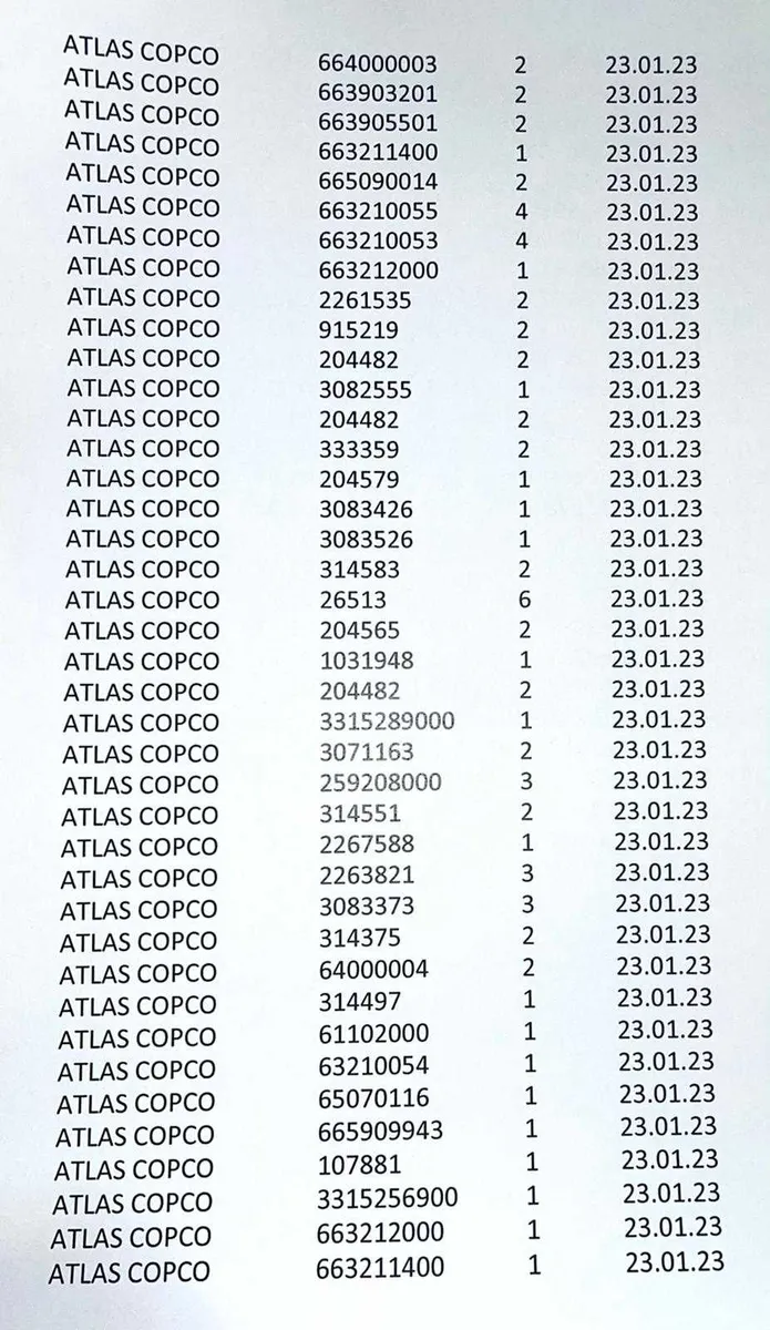 ATLAS COPCO PARTS STOCK CLEARANCE - Image 4