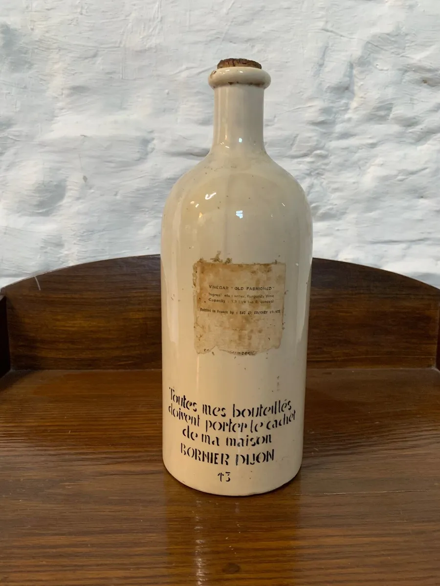 Vintage French Vinegar Stoneware Bornier Bottle. - Image 3