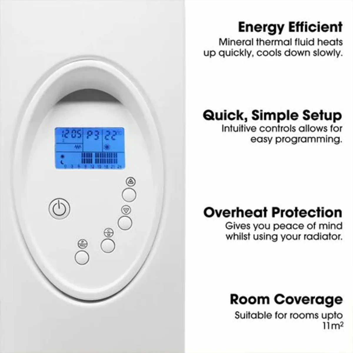 Futura Eco 900w Aluminium Oil Electric Radiator - Image 2