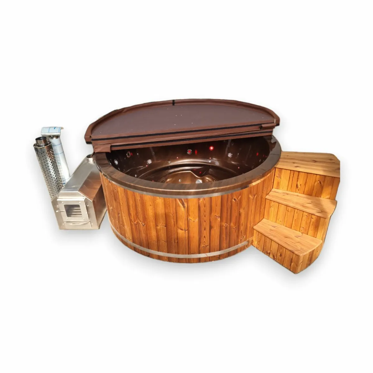 Hot tub, acrylic brown marble ,wood fired jacuzzi - Image 1