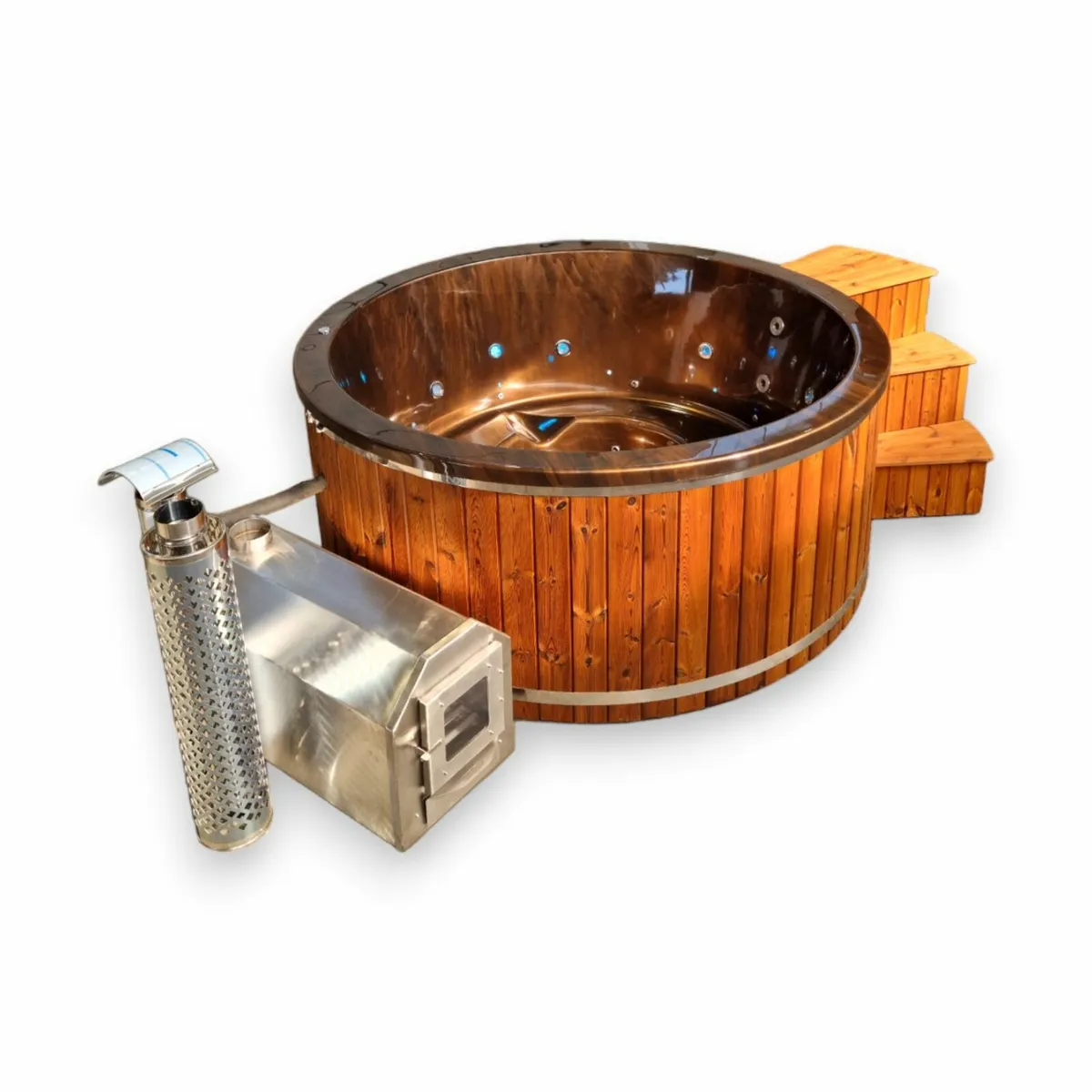 Hot tub, acrylic brown marble ,wood fired jacuzzi for sale in Co