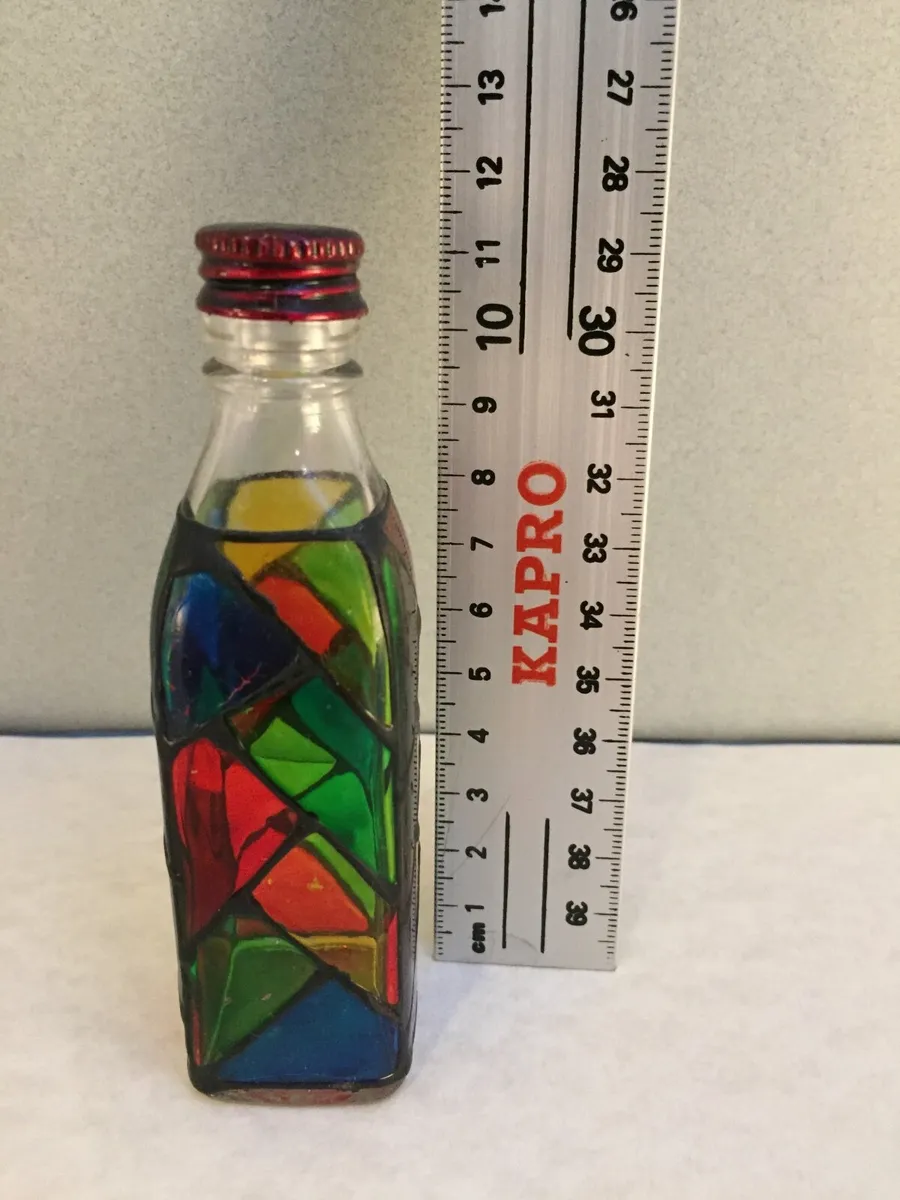 vintage enameled miniature decorative bottle