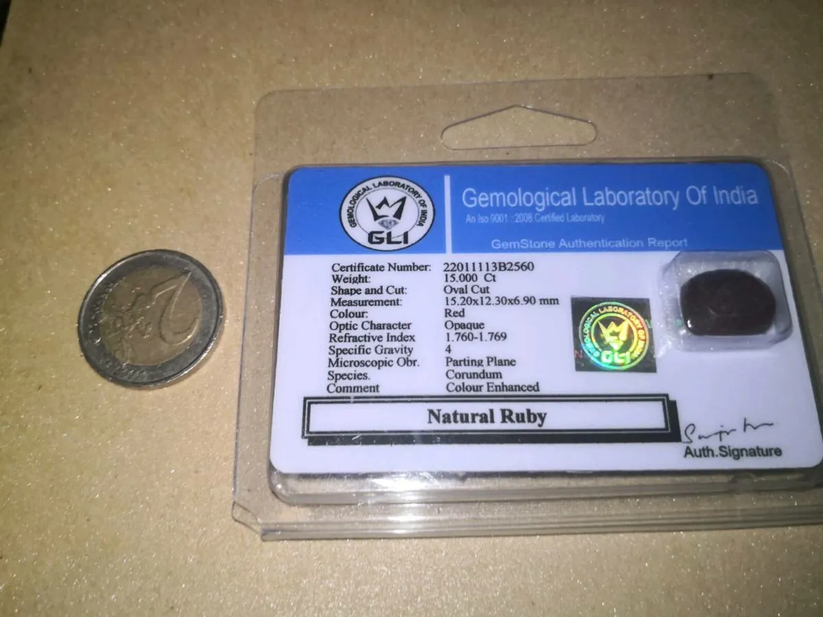 15ct natural Ruby with certificates - Image 1