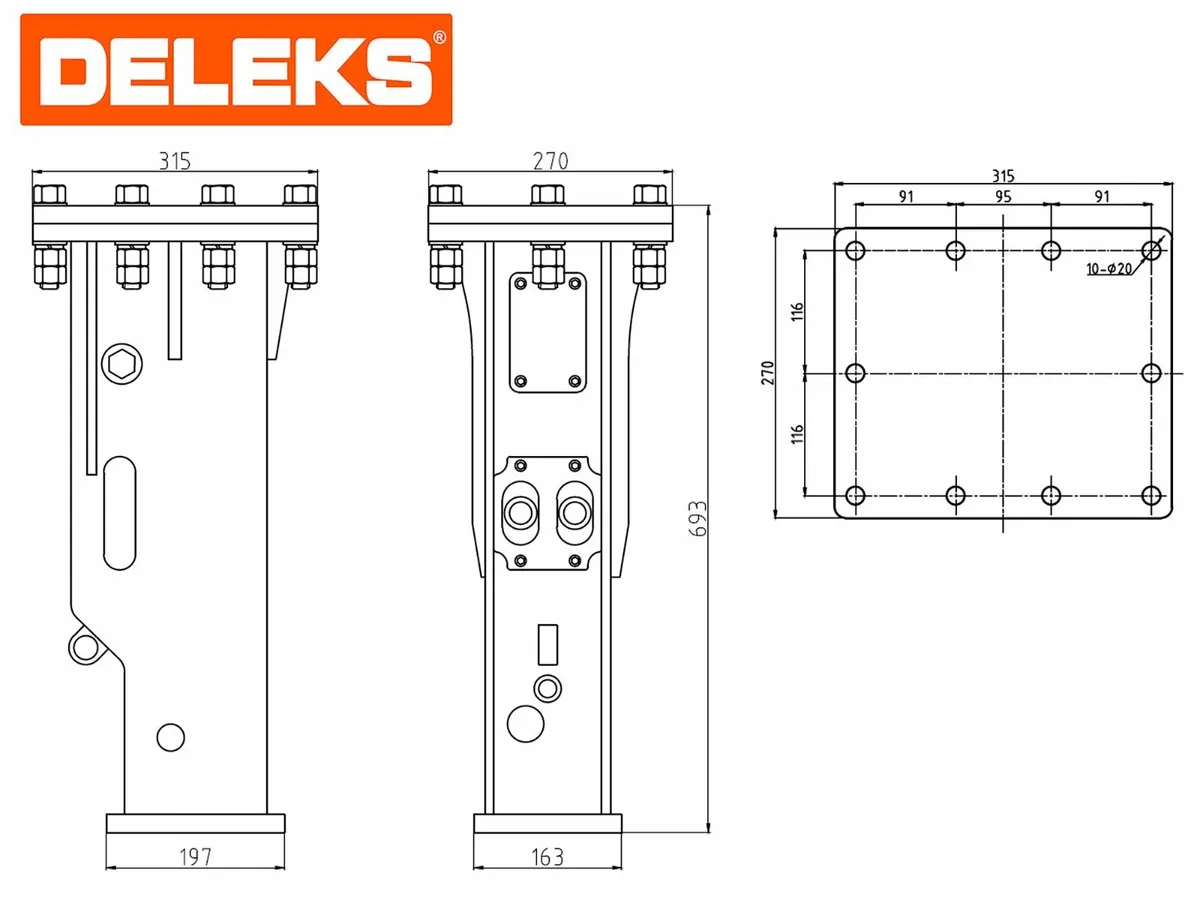 Hydraulic breaker for 2t miniexcavators - silenced - Image 3