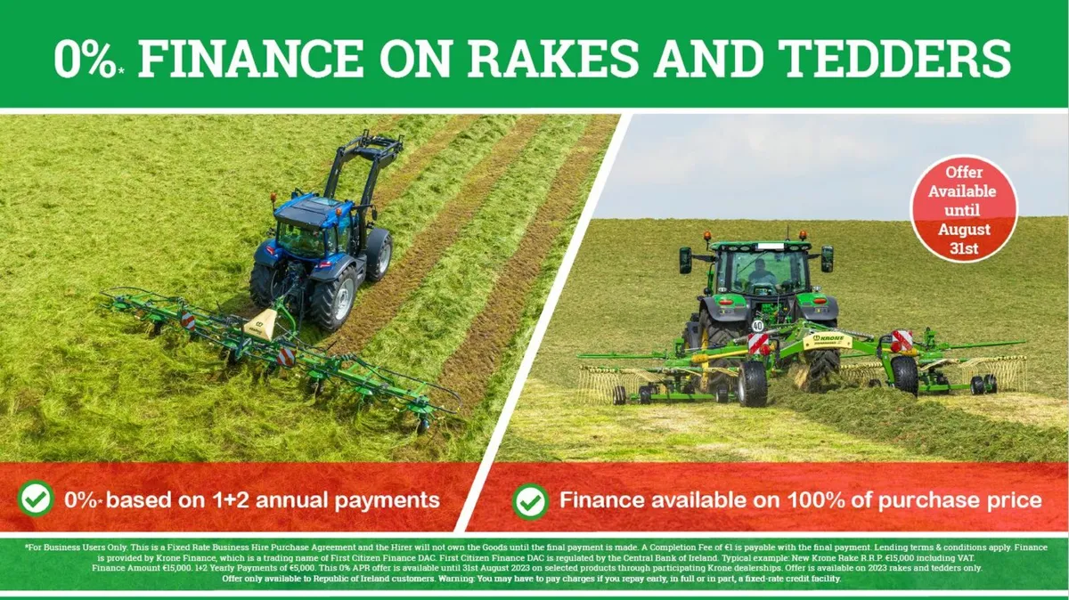 0% Finance on Krone Rakes & Tedders