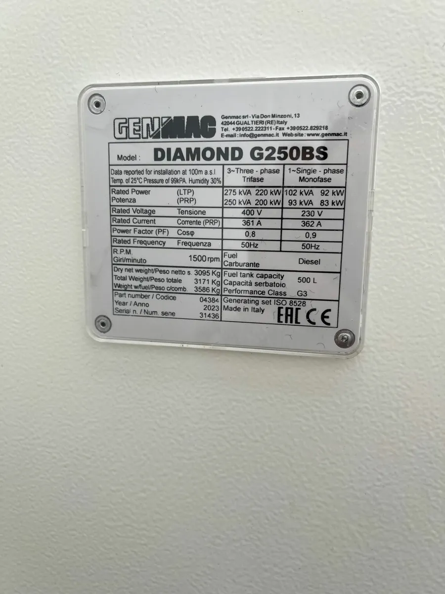 DIAMOND G250BS Generator - Image 4