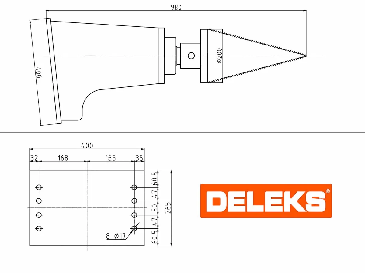 Screw log splitter with reducer for mini excavator - Image 3