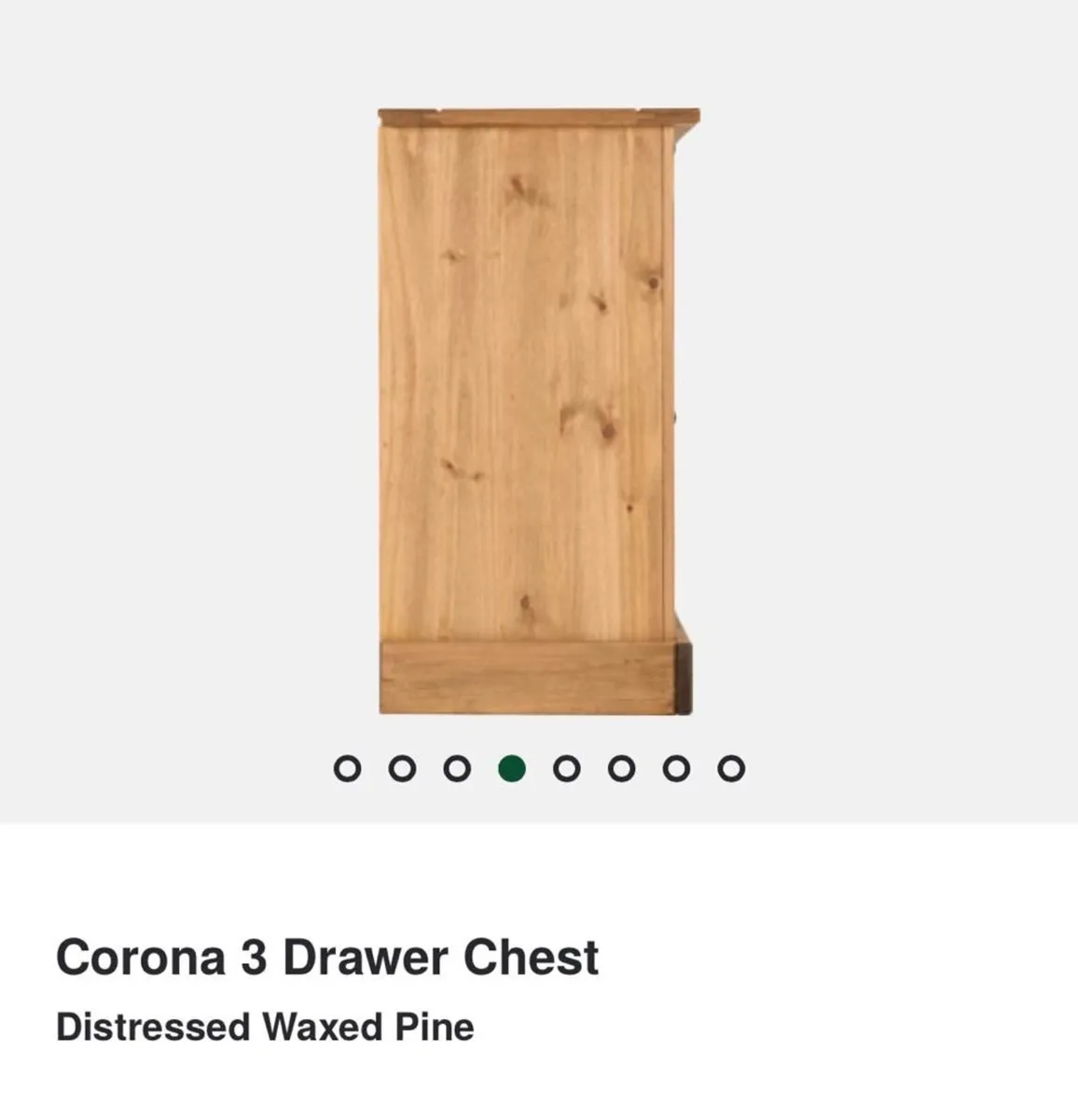 Corona 3 drawer chest - waxed pine - Image 4