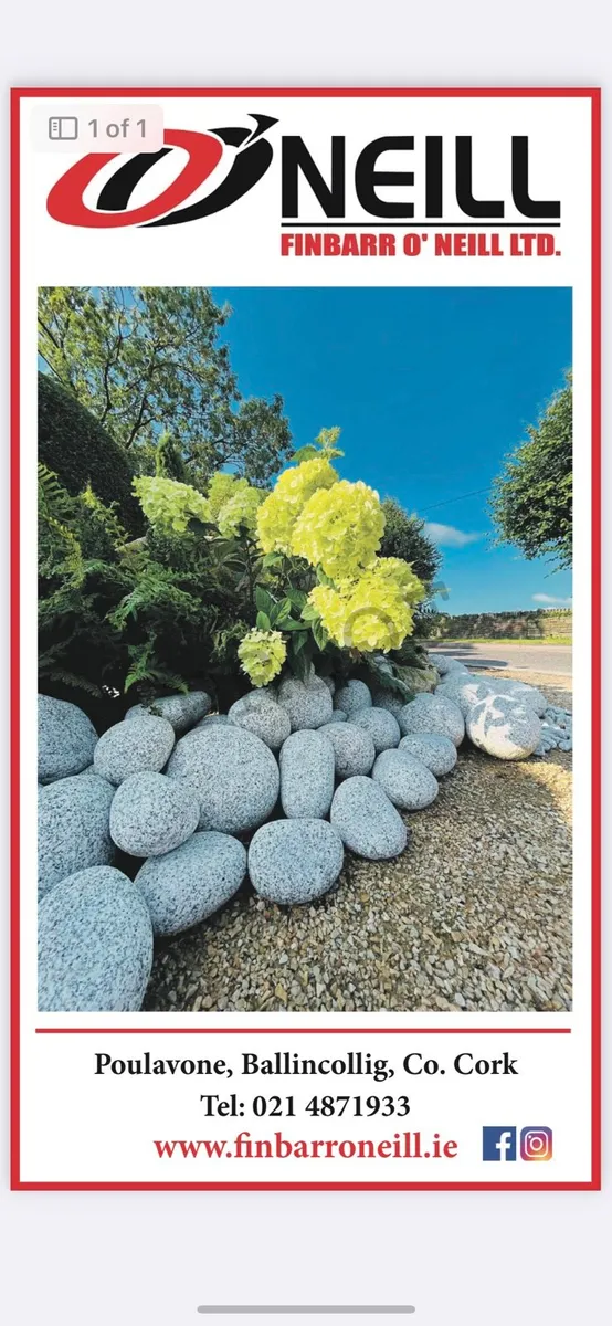 Gravestones and Memorial black polished pebbles. - Image 1