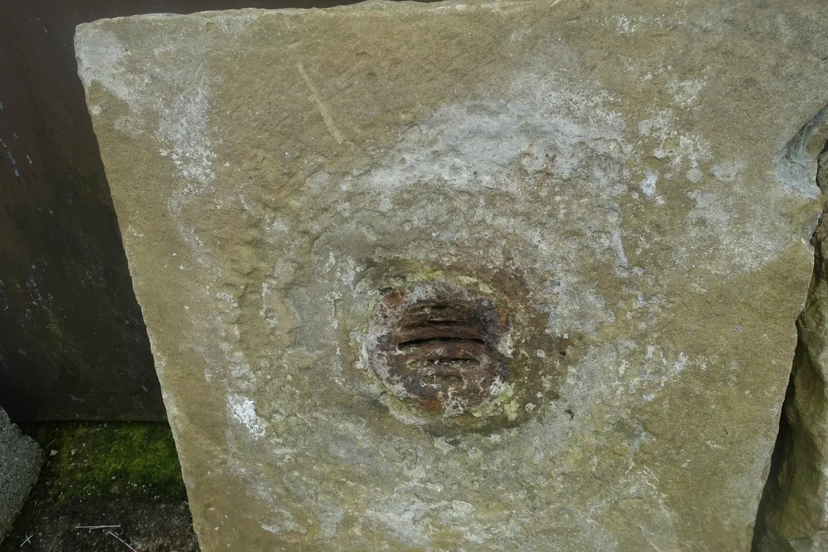 Pair  of sandstone drain tops or downpipe exits - Image 3