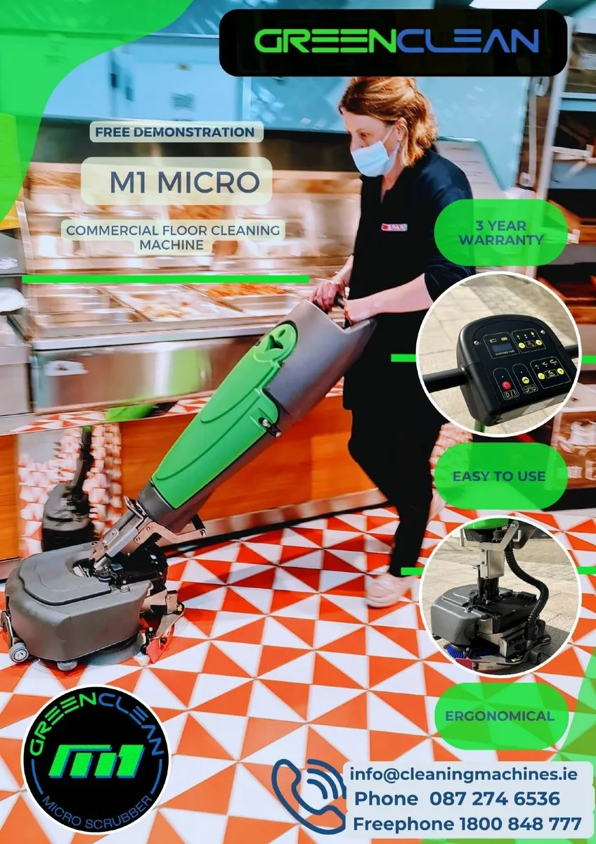Green Clean M1 micro scrubber dryer floor cleaner - Image 1