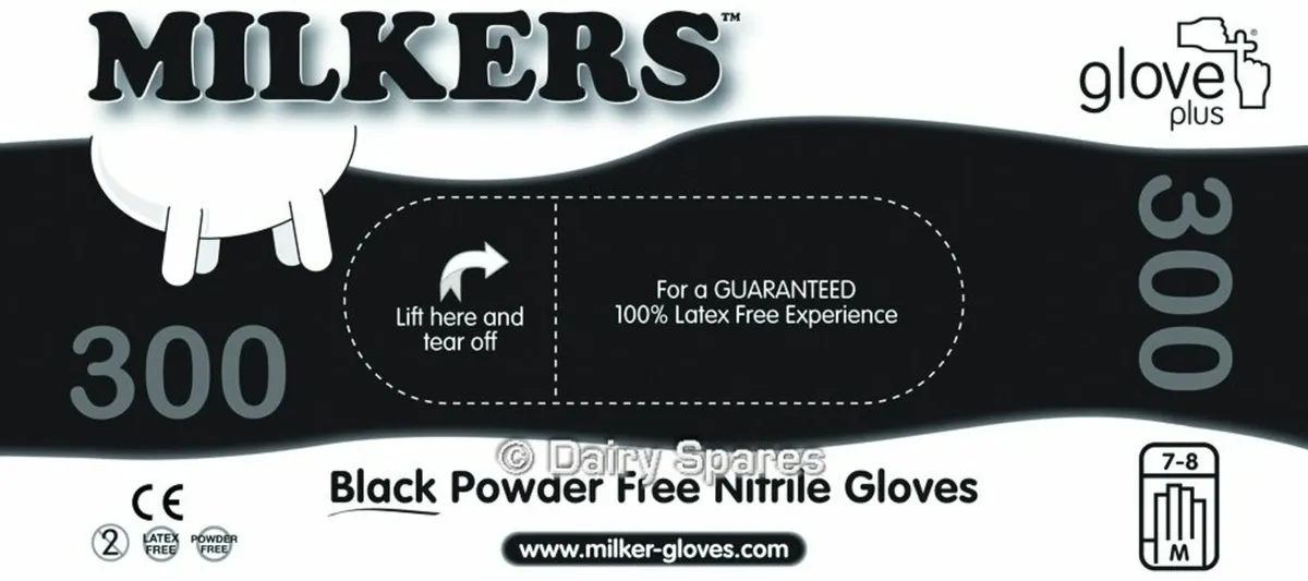 Milkers Black nitrile Milking Gloves - Image 2