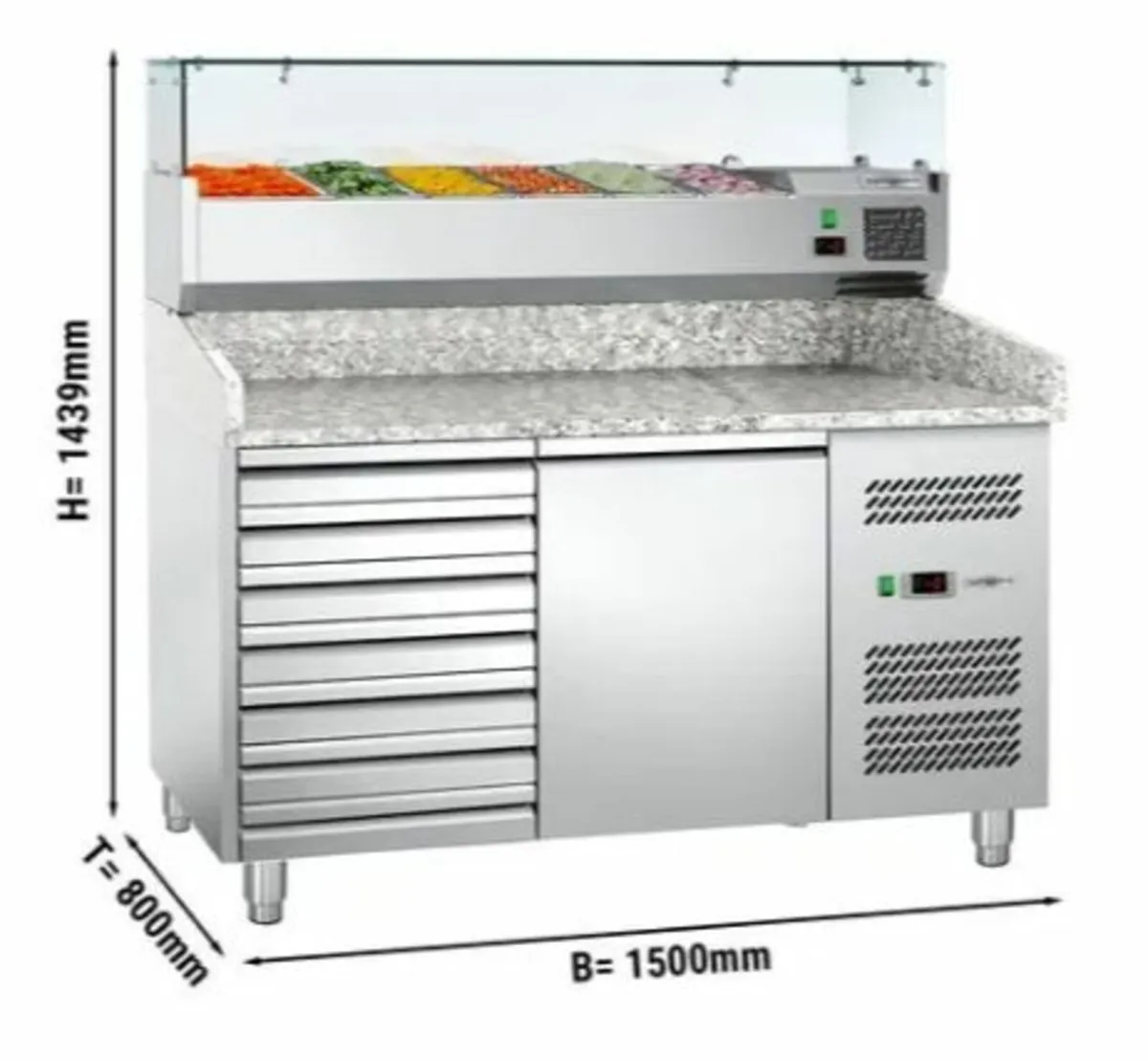 PIZZA PREP FRIDGE WITH DRAWERS