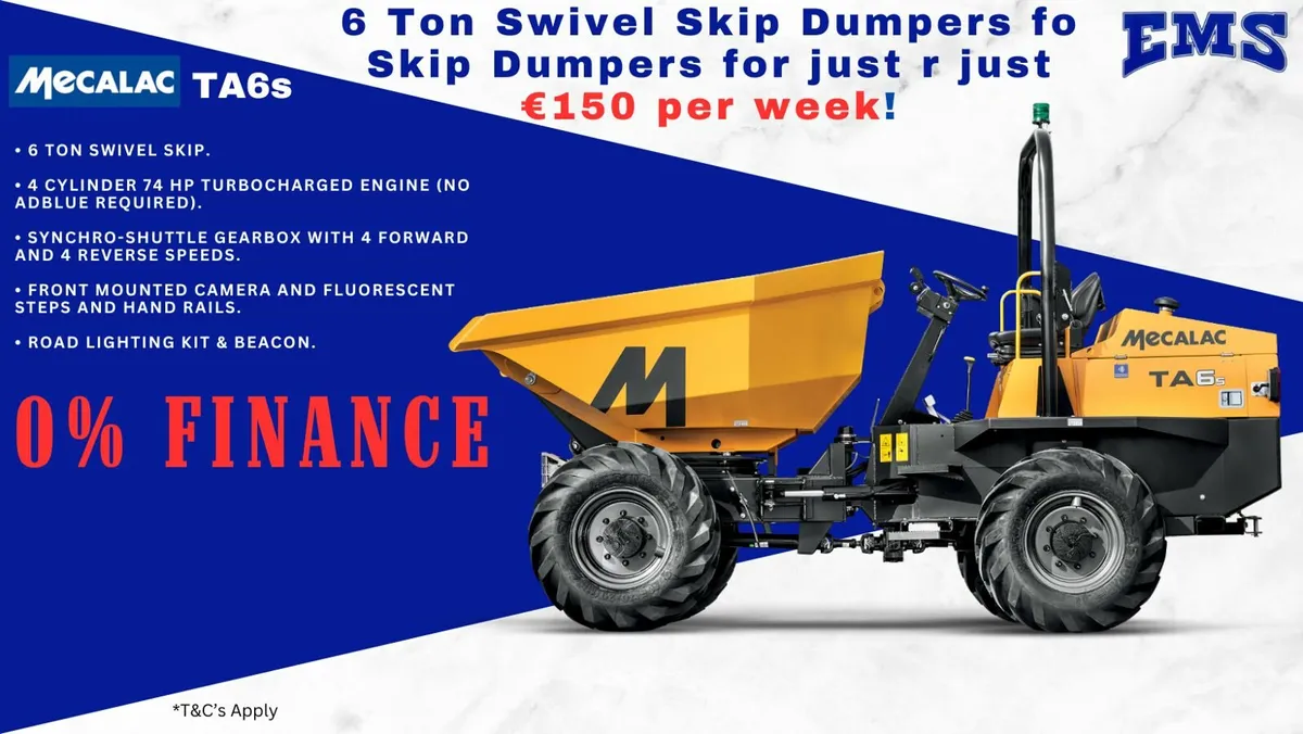 Mecalac TA6s Swivle 6 Ton Dumper - Image 1