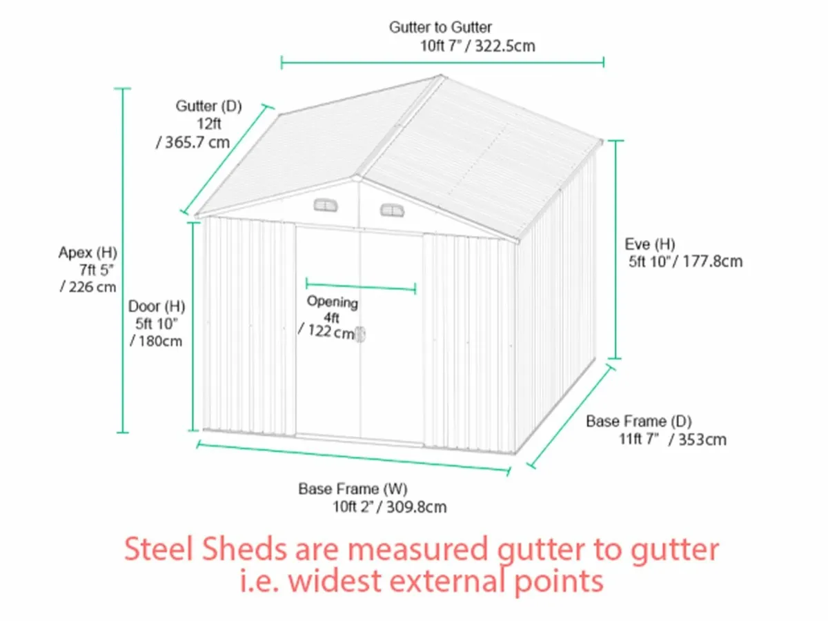 10ft x 12ft Garden Shed - Image 4