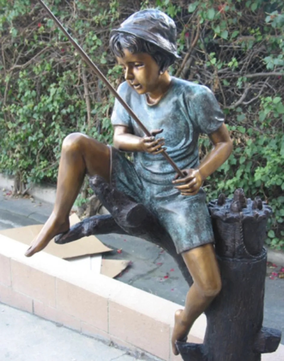 Bronze fisherman sculpture life size - Image 2