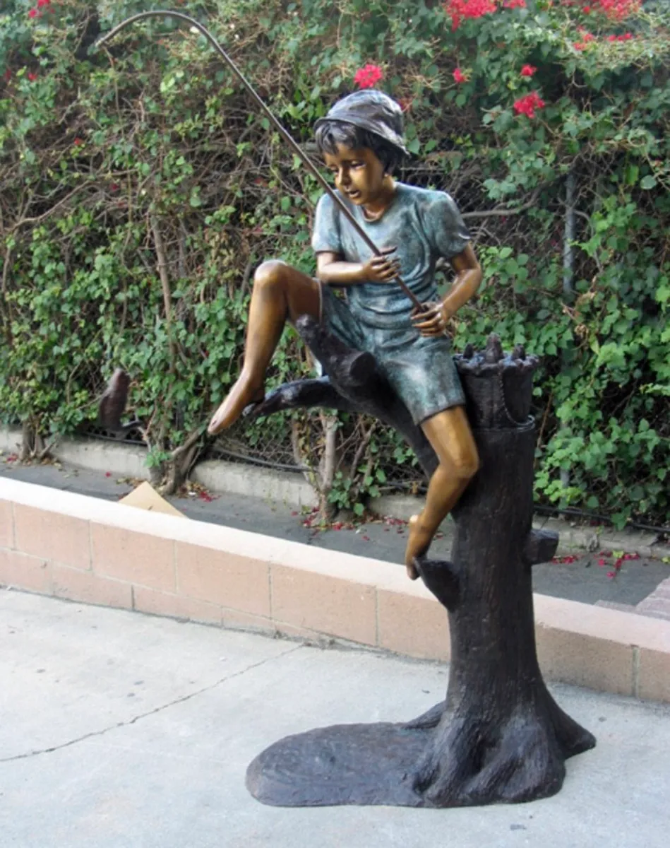 Bronze fisherman sculpture life size - Image 1