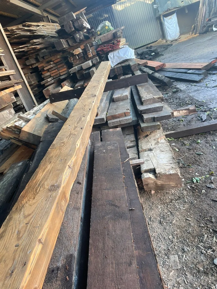 Pitch pine & Oak beams cut to size - Image 1