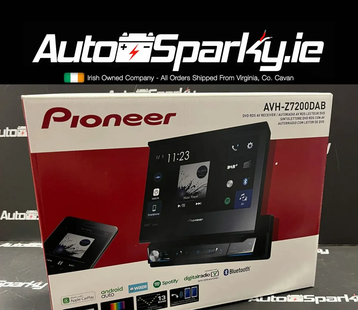 Pioneer Flip Out App Radio CarPlay AndroidAuto - Image 1