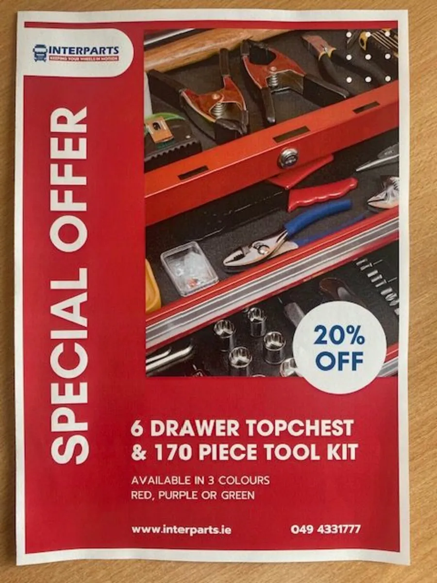 Toolchest with 170 piece tool kit  - Save €100 - Image 1