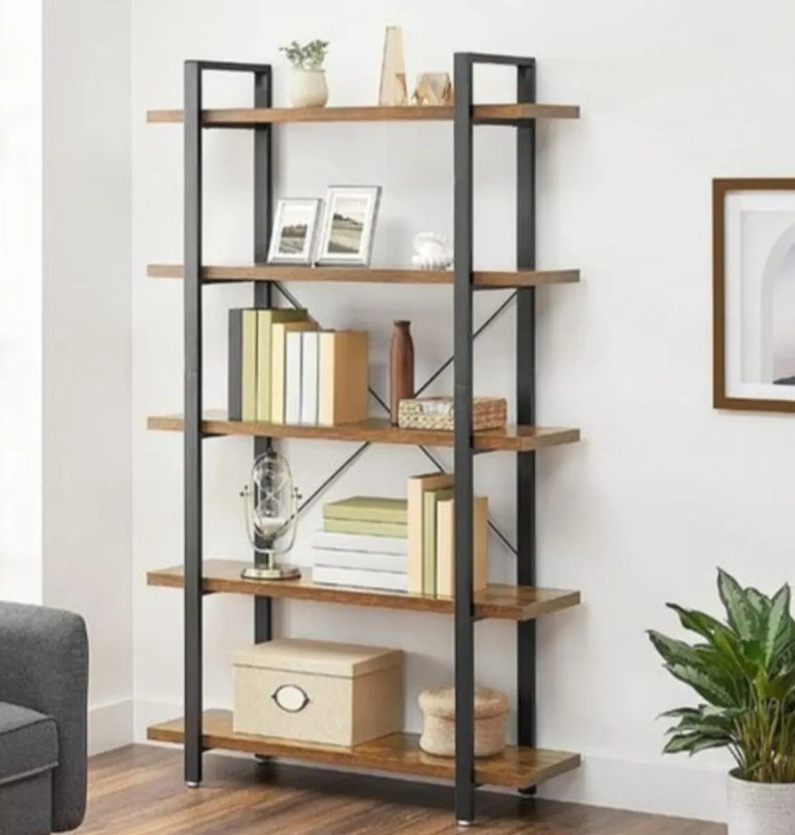 Sturdy 5 Tier Industrial Style Shelving Unit - Image 1
