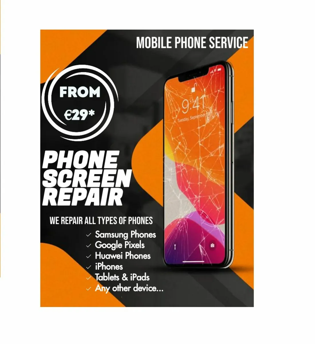 Mobile Phone iPhone Tablet Screen Replacement - Image 1