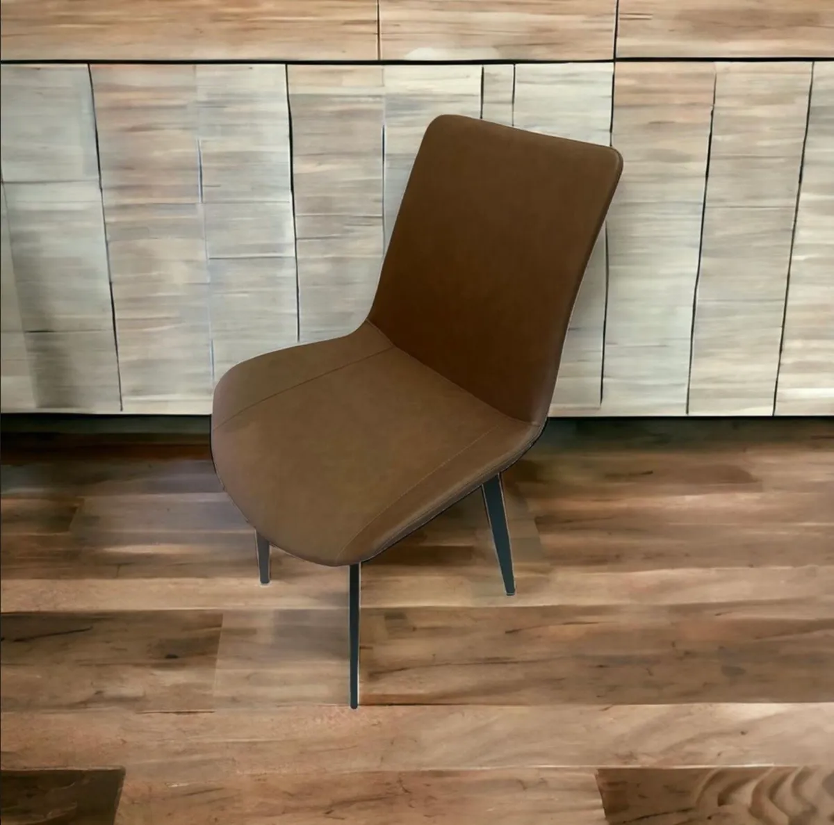 New - Brown Leatherette Dining Chair - Clearence