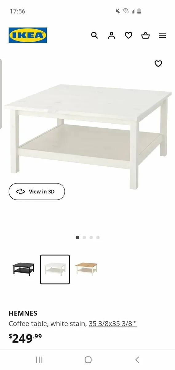 HEMNES Coffee table, white stain, light brown, 35 3/8x35 3/8 - IKEA