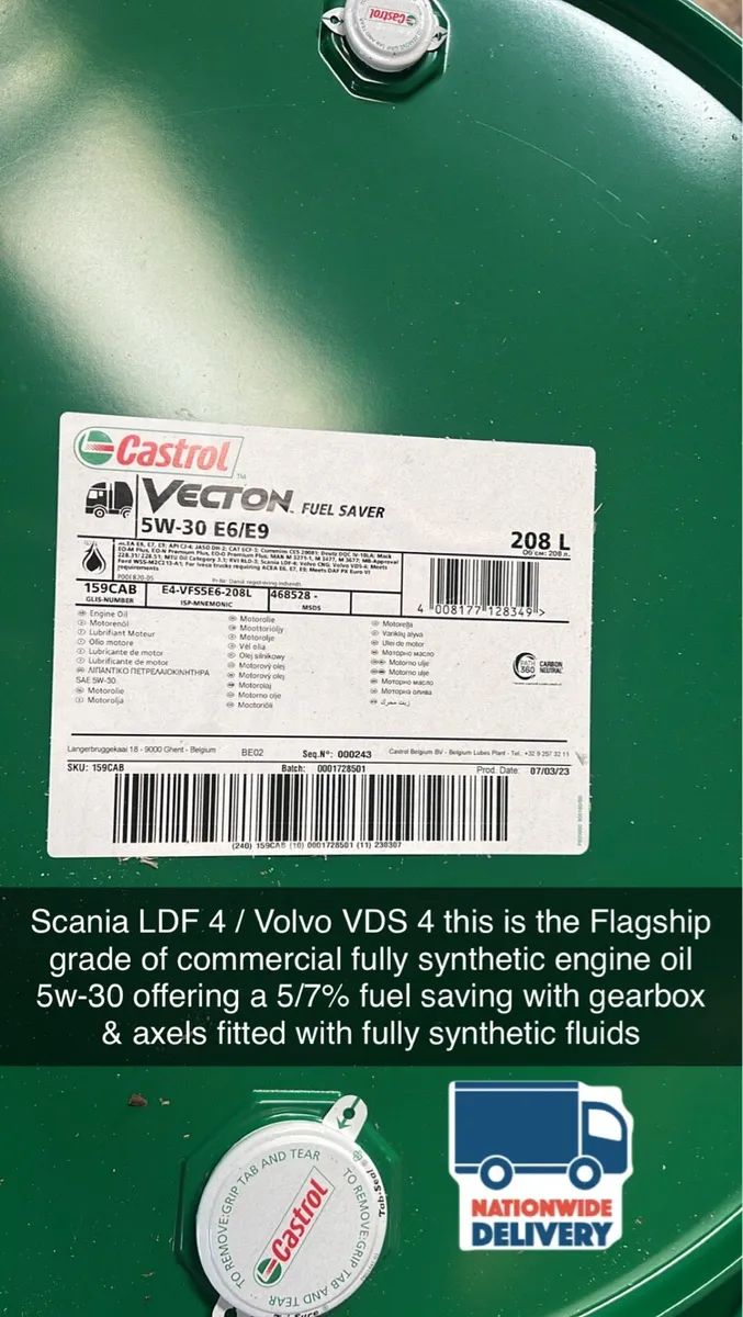 Castrol Vecton Fuel Saver E6/E9 5w-30 - Image 1