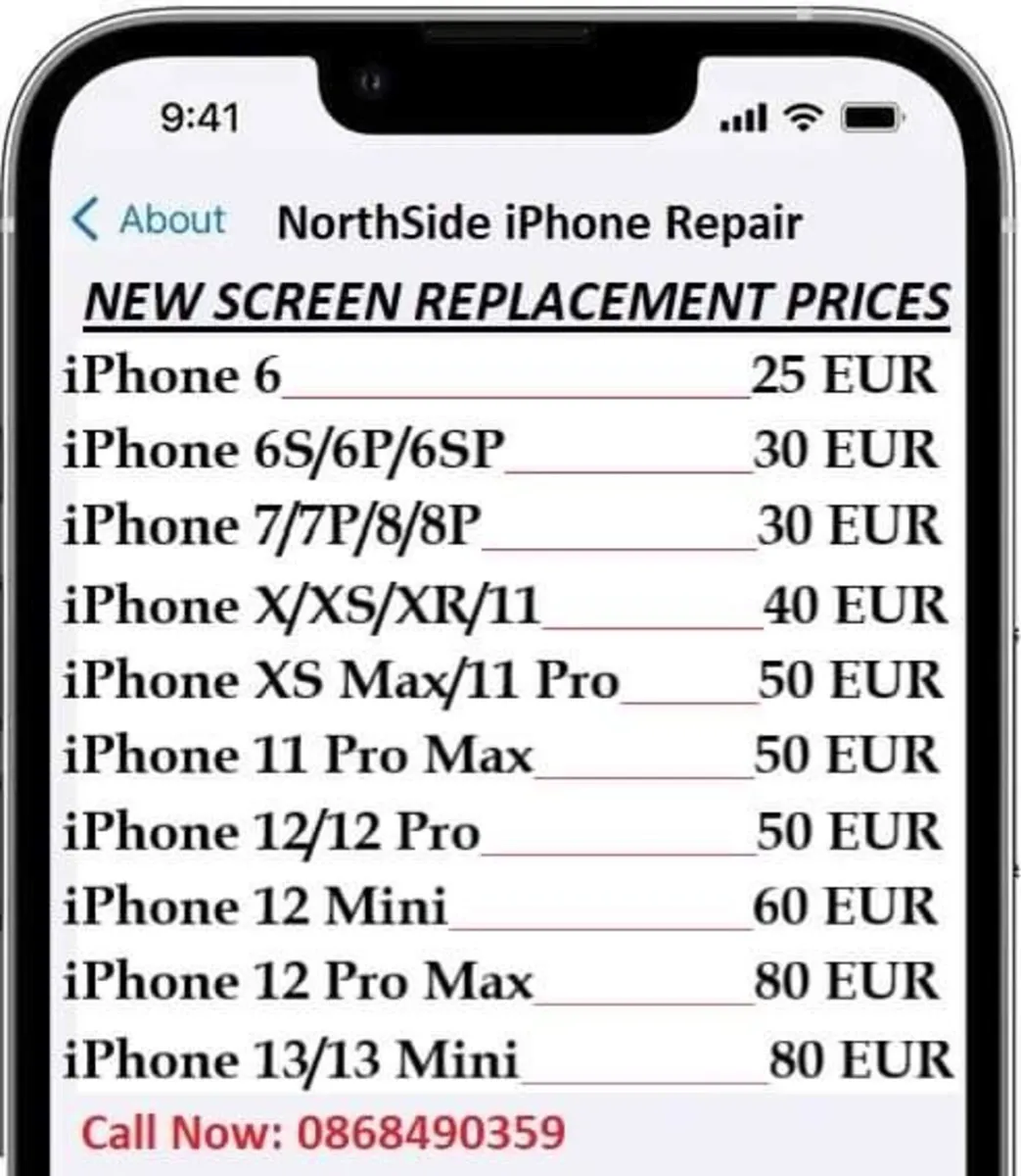 iPhone Screen Replacement Price List