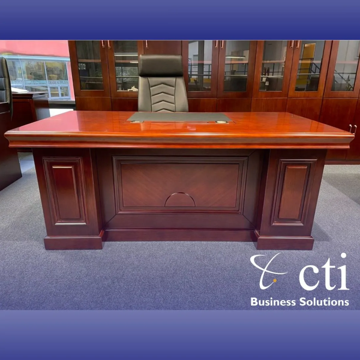 Walnut Executive Veneer Desks Incl. Pedestals- New