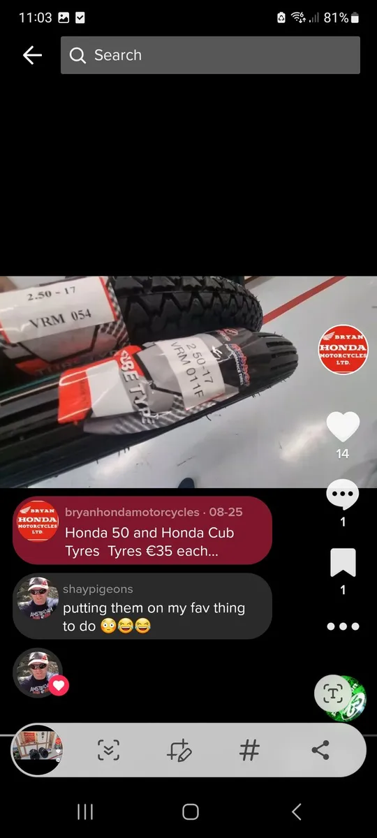 Honda 50 Tyres €100 for 2x tubes 2x tyres posted - Image 3