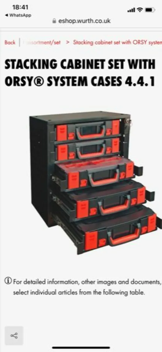 SYSTEM STACKING CABINET FOR ORSY® SYSTEM CASE