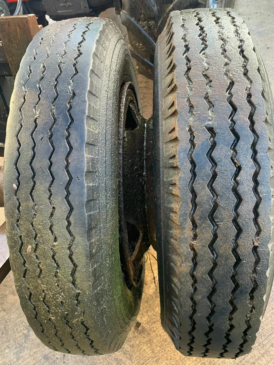 4 No. 700 x 20 x 10 Ply Trailer Tyres and Rims - Image 1