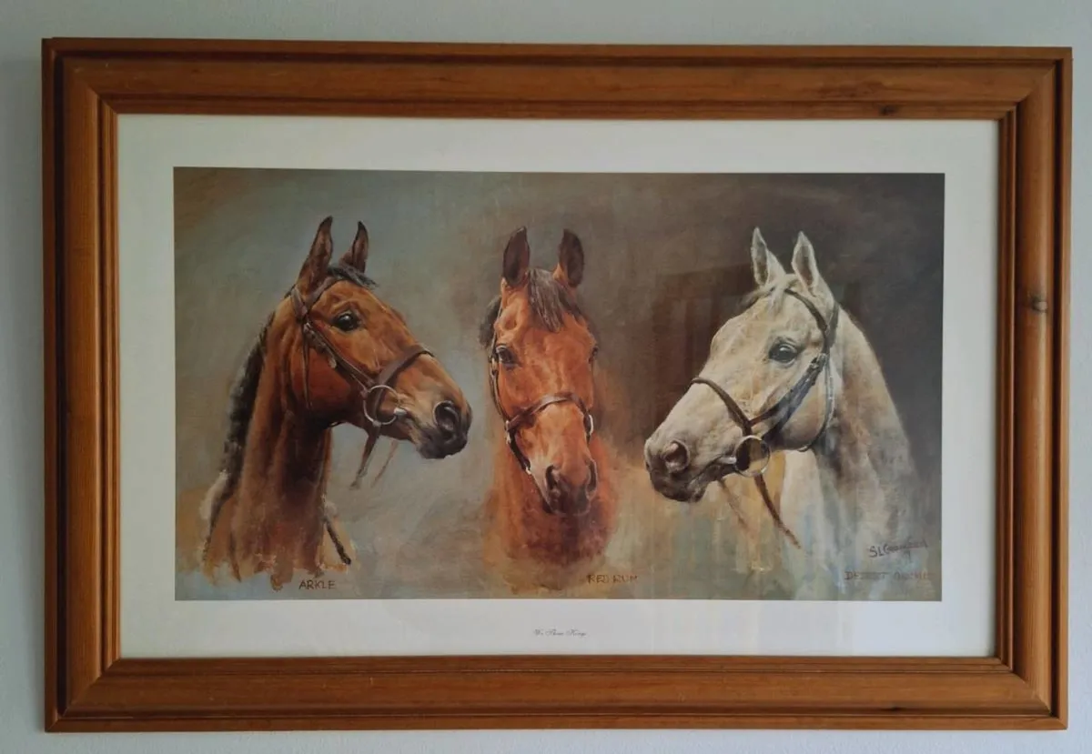 Large print of horses titled "We Three Kings"