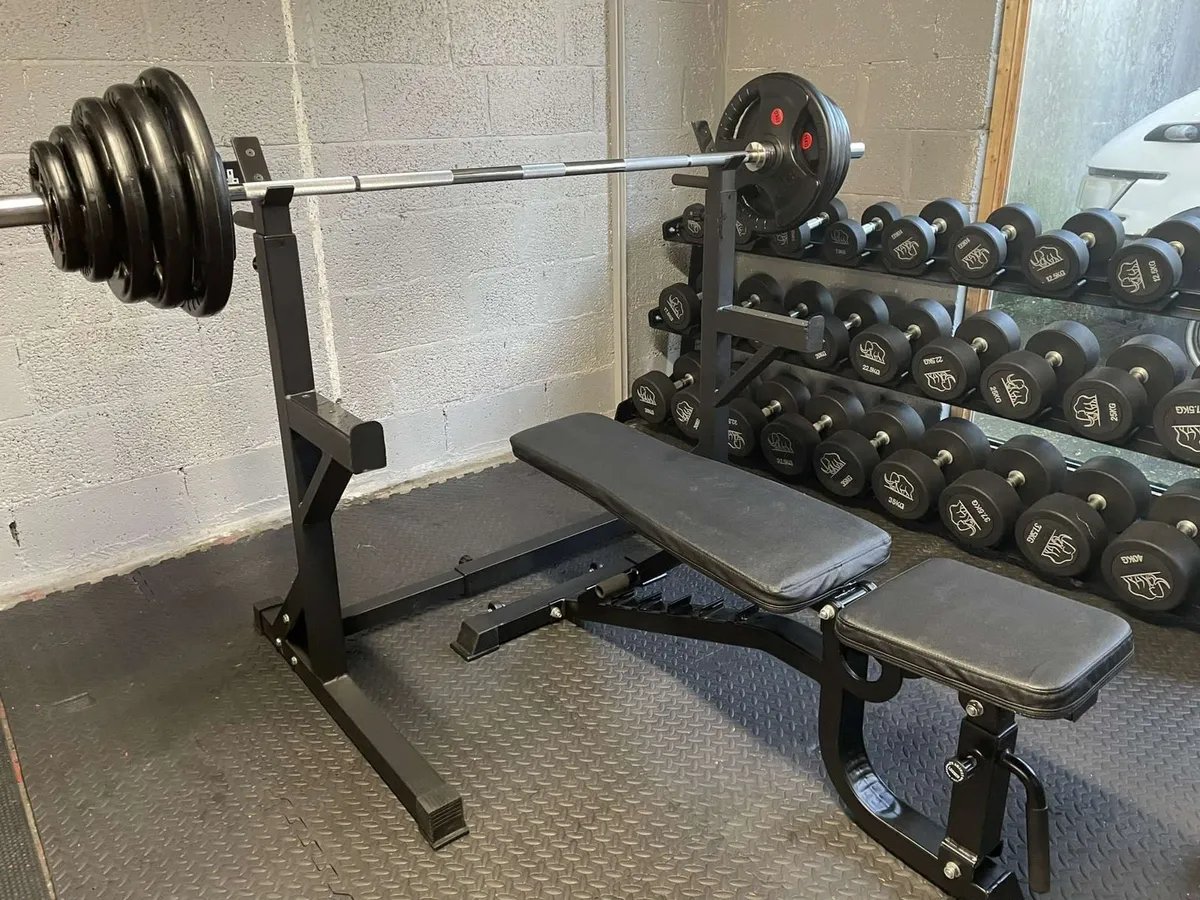 Gym equipment olympic weight plates bench home gym