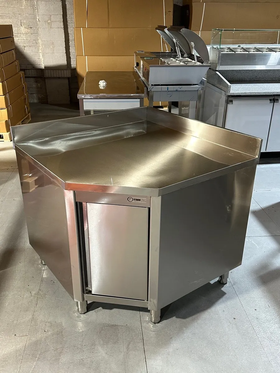 2 LEFT ONLY Stainless steel corner table - Image 2