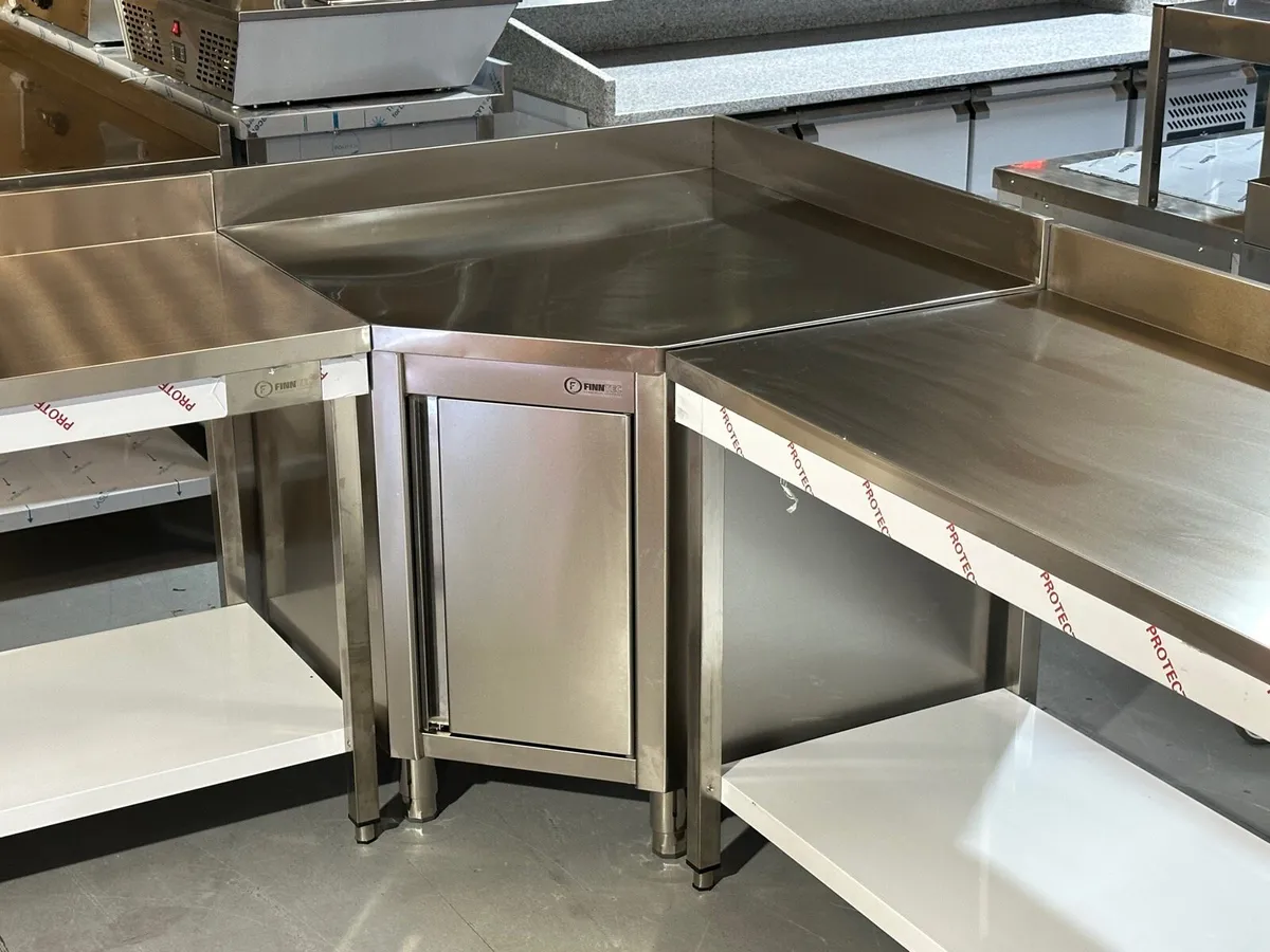 2 LEFT ONLY Stainless steel corner table - Image 1