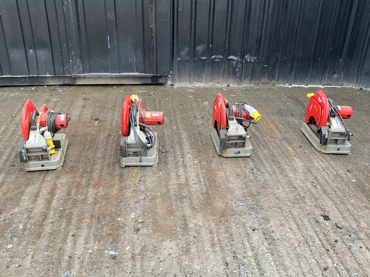 Choice of 4 Milwaukee CHS355 Chop Saws - Image 2